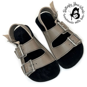 Women’s taupe buckle sandals