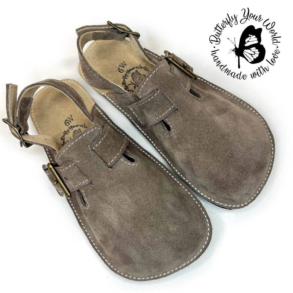 Dakota Taupe Suede Clogs