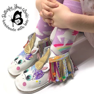 Kids Unicorn Ankle Boots