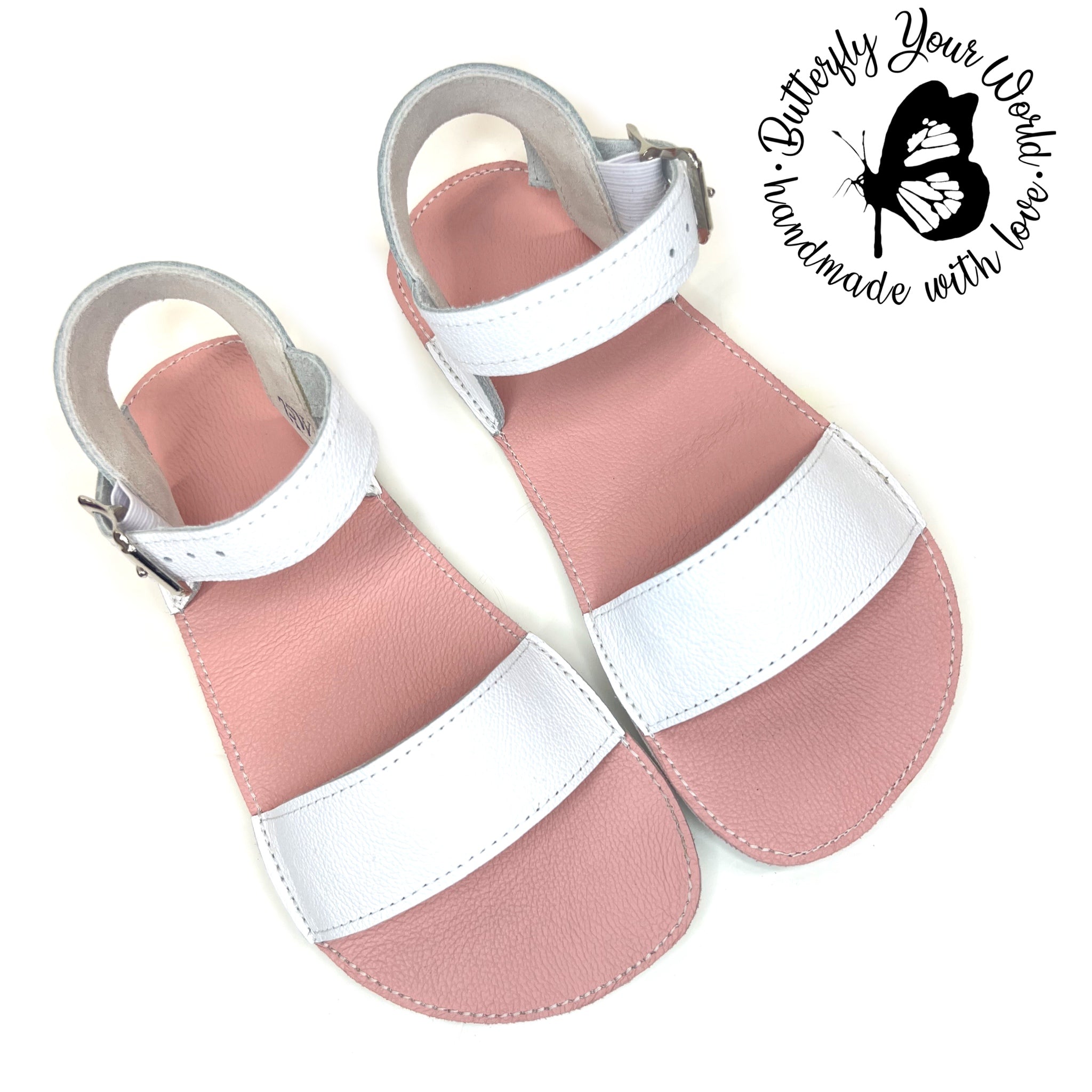 Women wide strap white sandals – Butterfly Your World