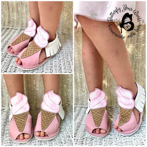 Ice cream kids sandals with rubber soles