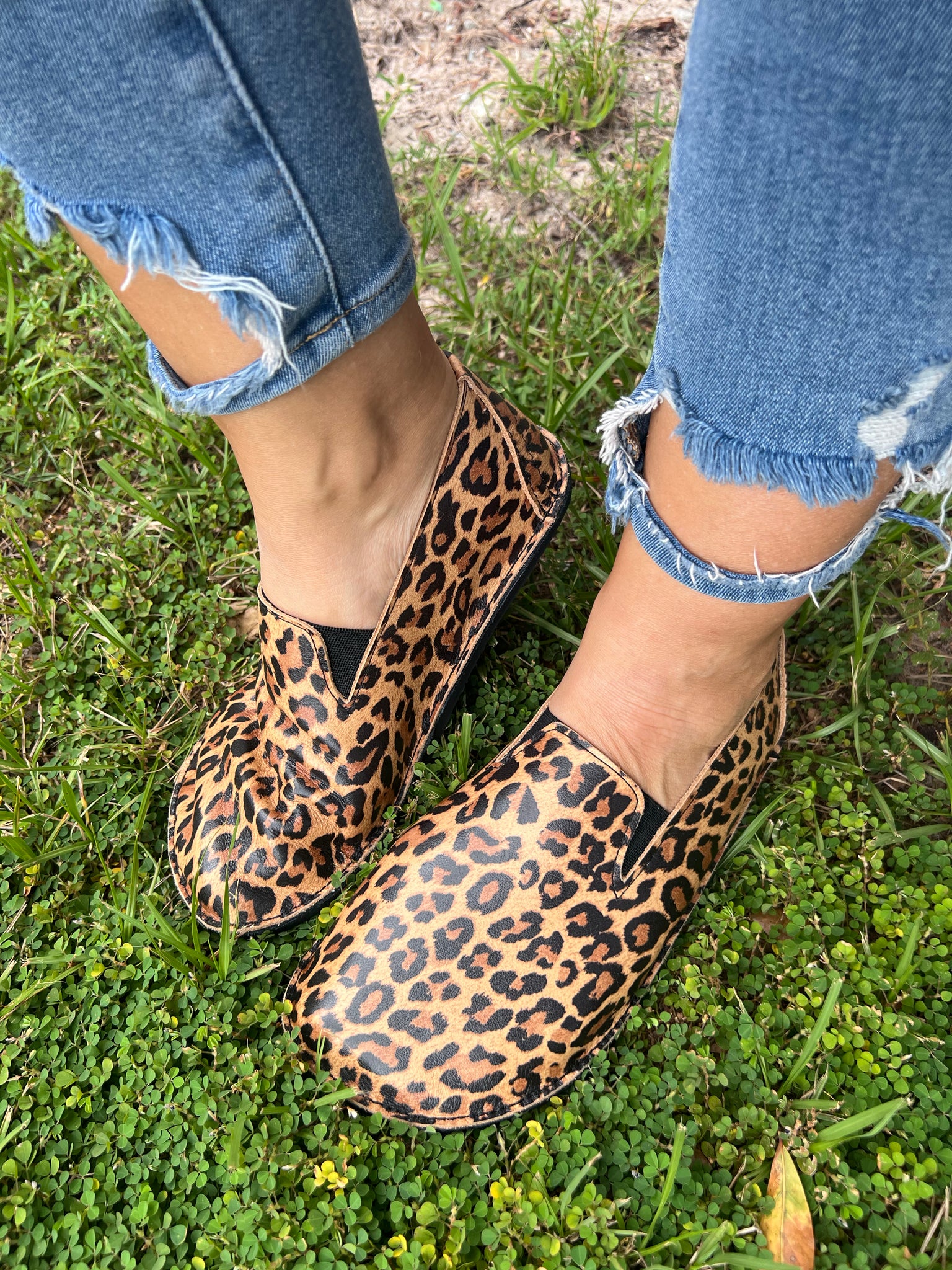 Women’s cheetah Leather loafers