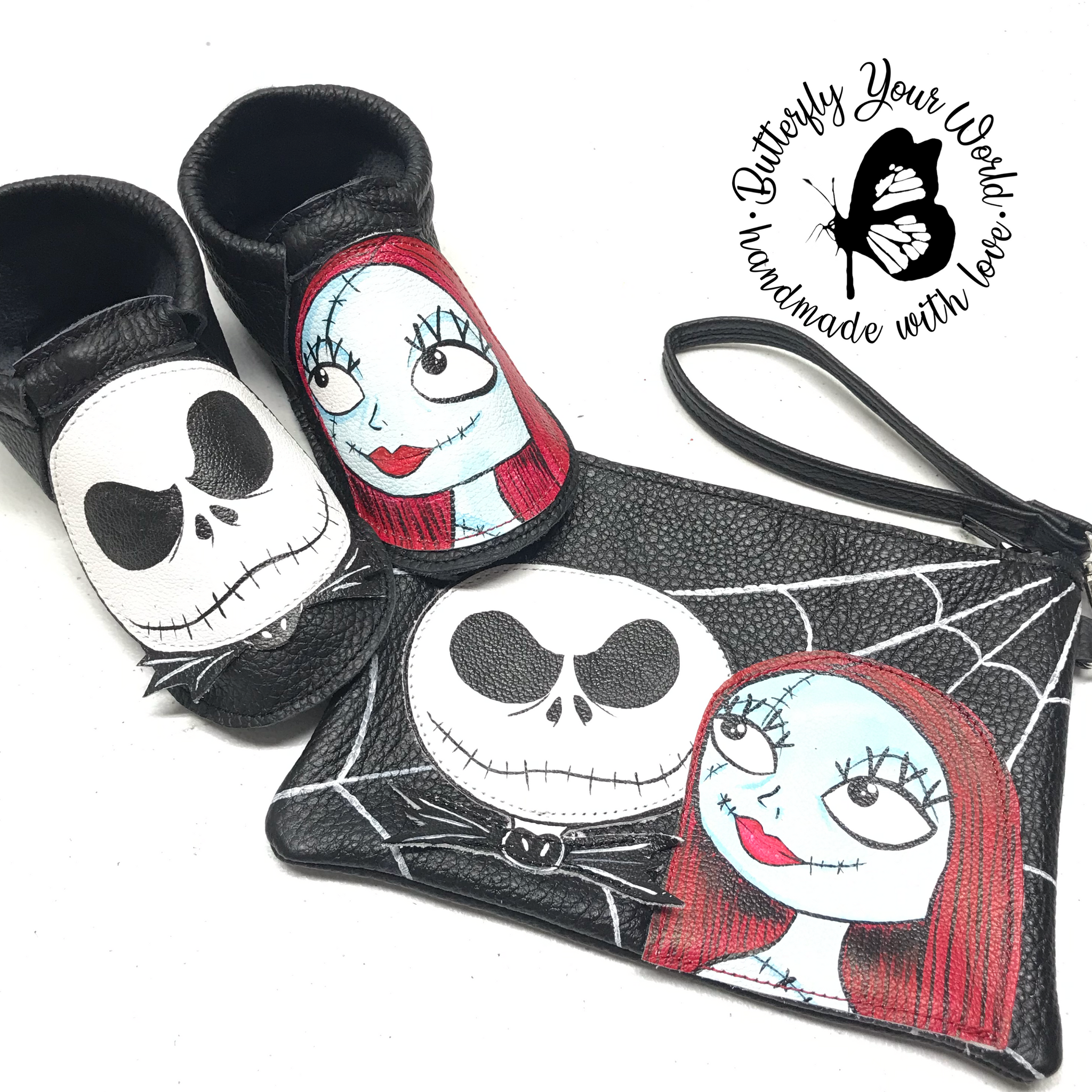 Halloween Skeleton couple shoes with rubber soles