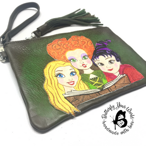 Halloween Witches sisters wristlet purse