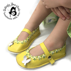 April Easter kids mary janes with rubber sole