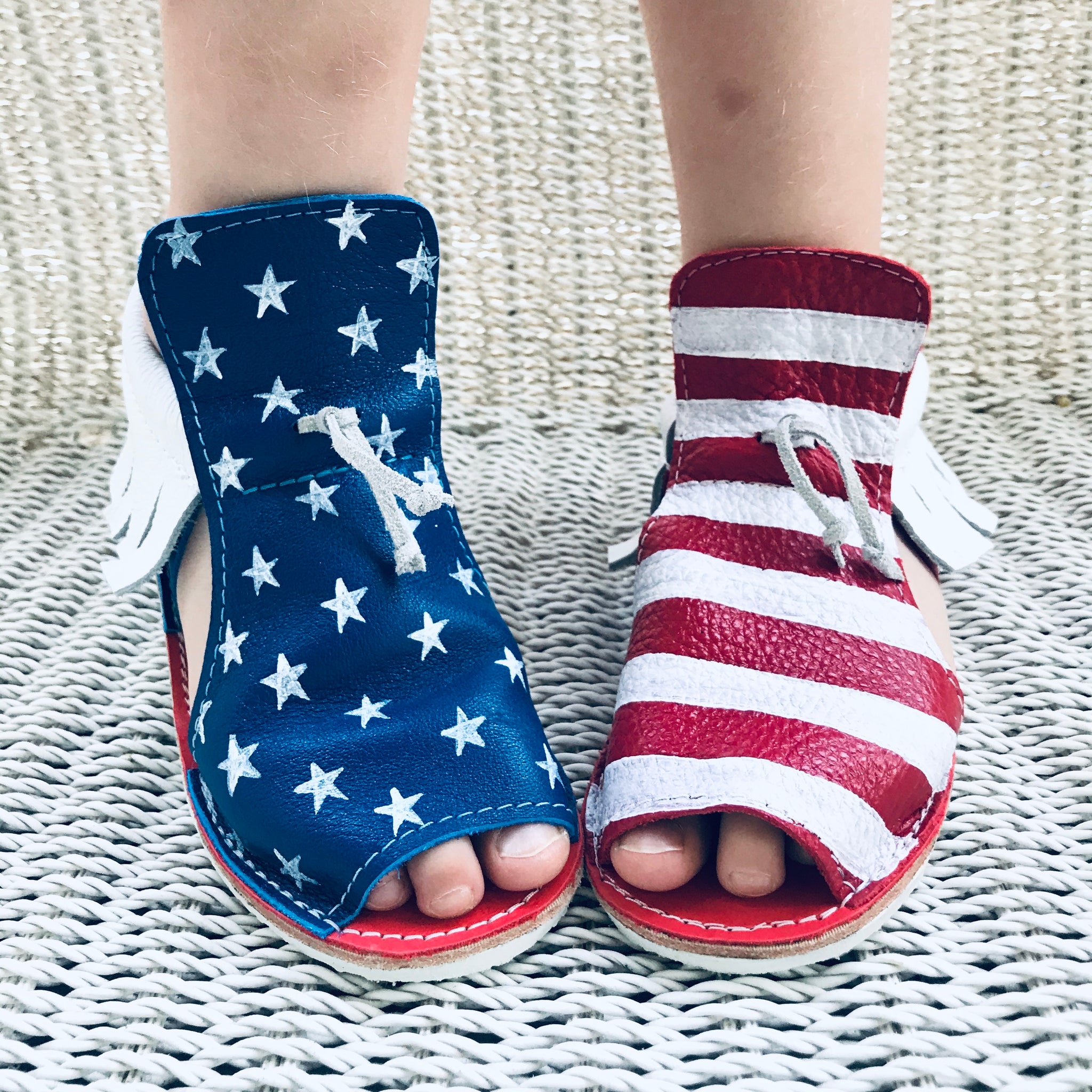 Americana kids patriotic sandals with rubber soles