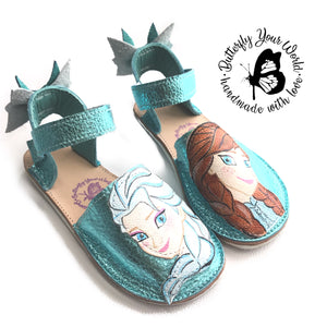 Sisters metallic blue kids espadrilles with rubber soles