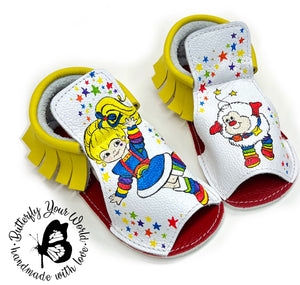 Rainbow kids sandals with rubber soles